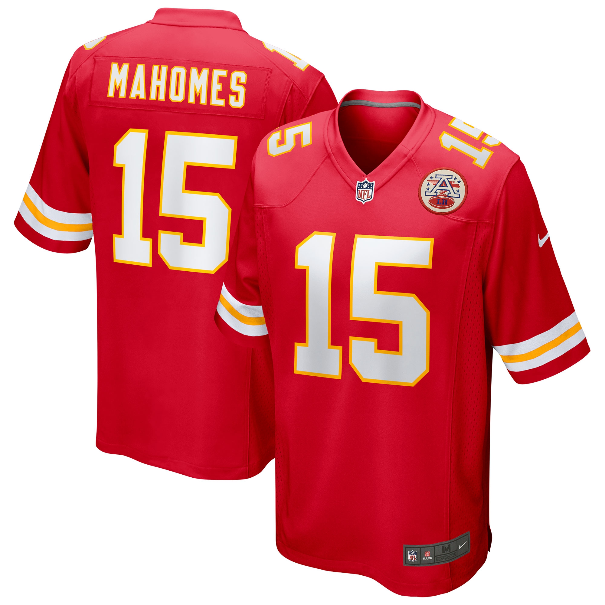Patrick Mahomes #15 Kansas City Chiefs Nike Game Football NFL Jersey Red