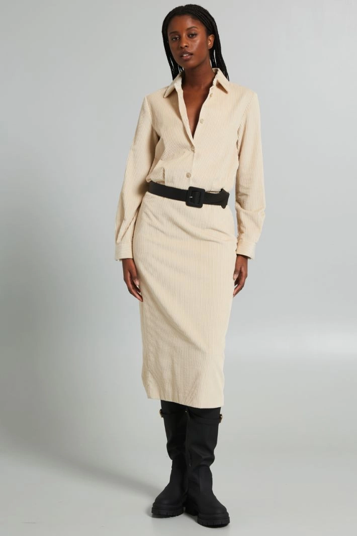 Corduroy shirt dress - BUTTER
