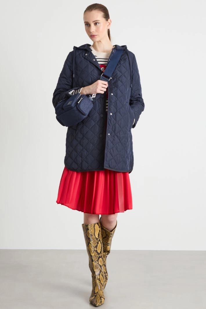 Padded parka in water-repellent fabric - BLUE