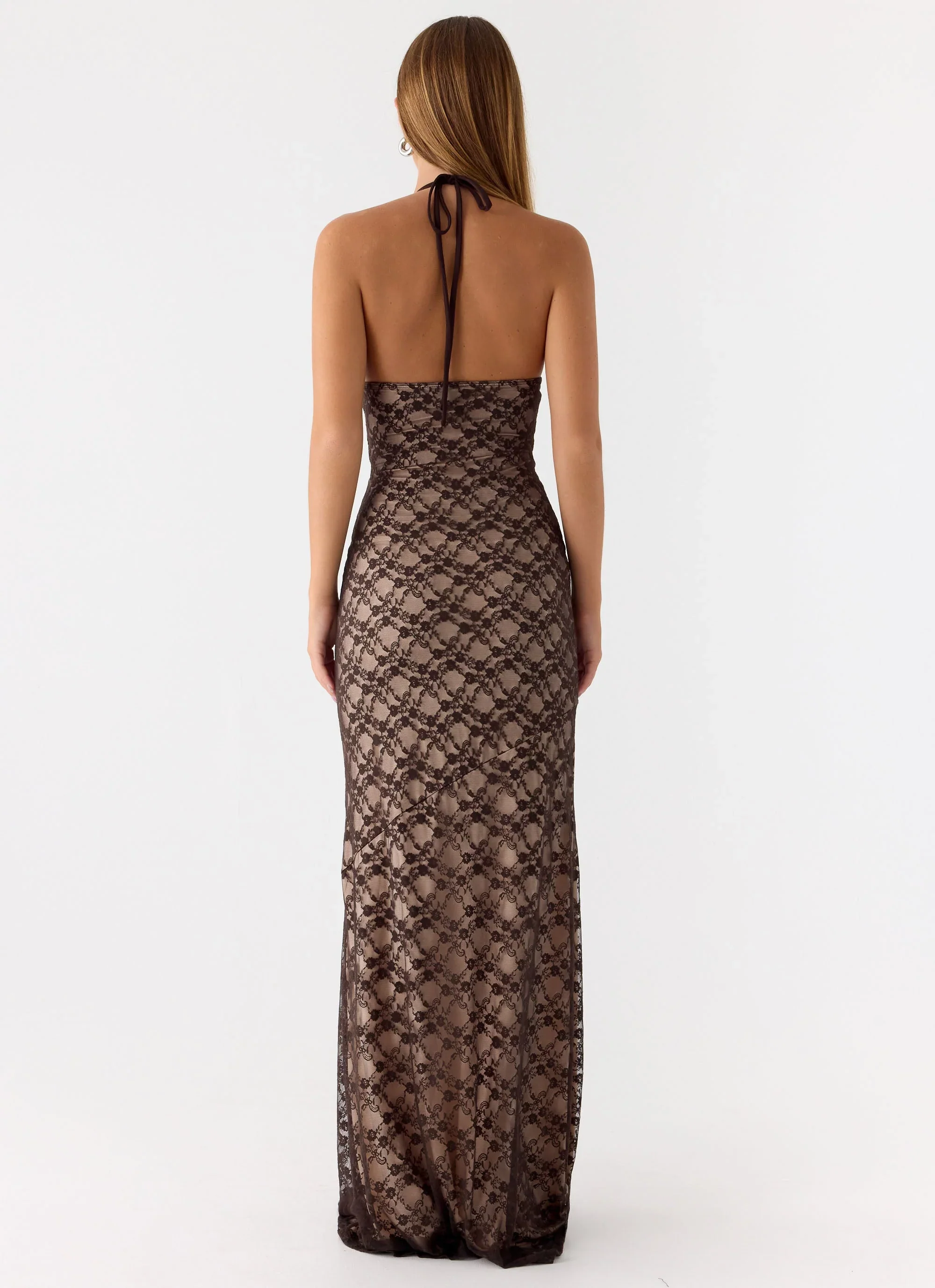 Zecca Lace Maxi Dress - Chocolate