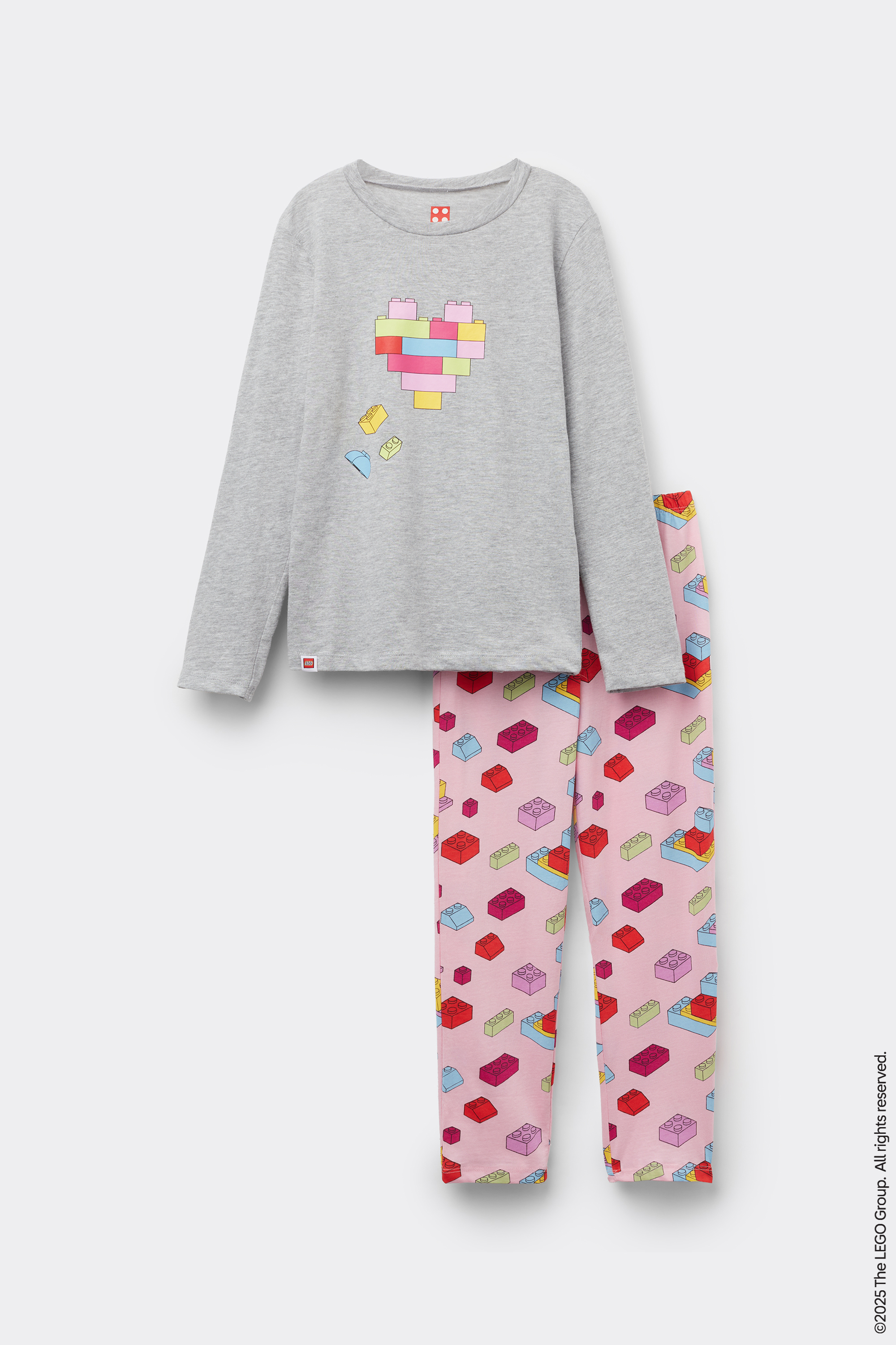 Girls’ Lego Print Long Cotton Pyjamas