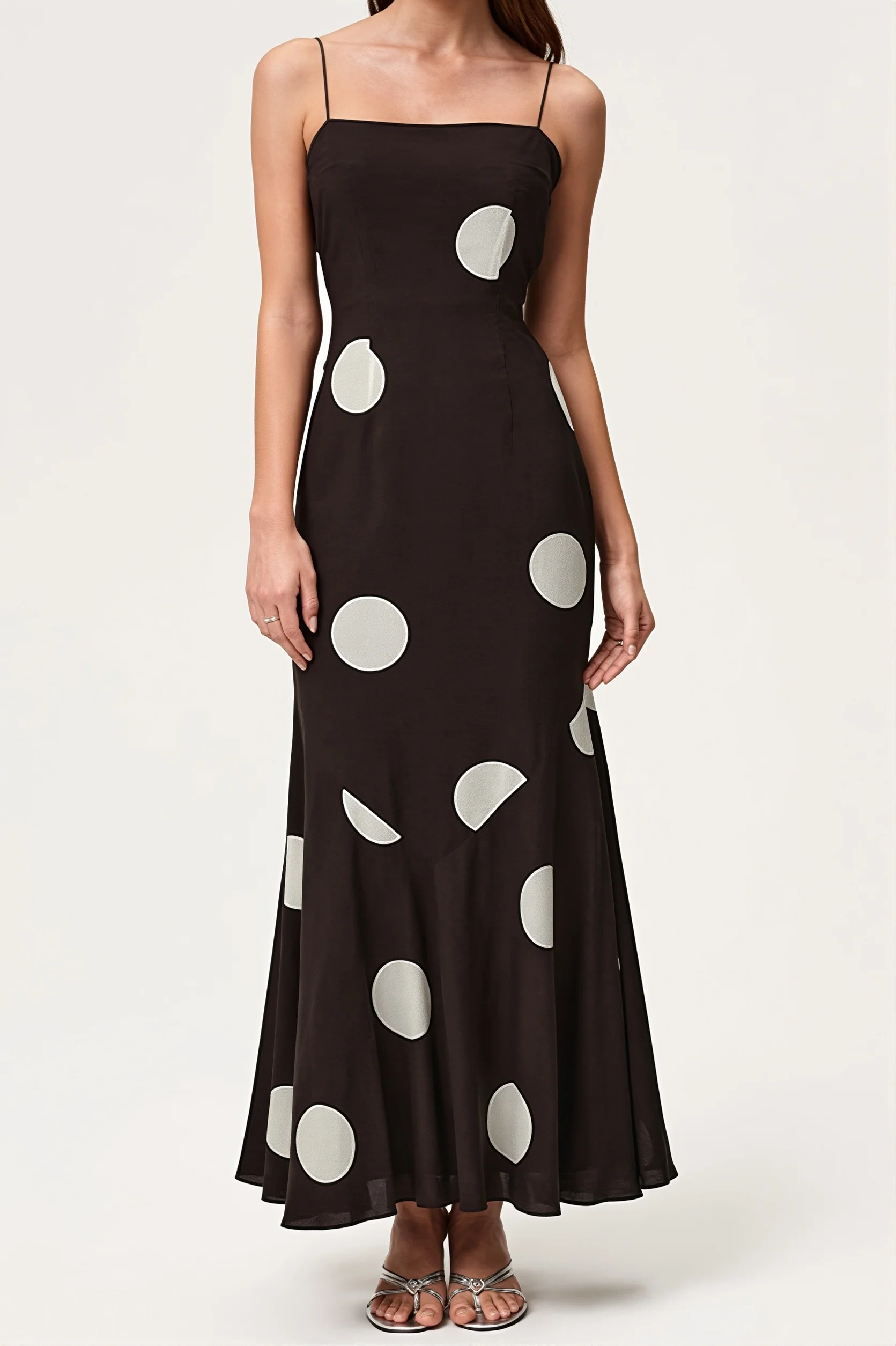 Polka Dot Print Sexy Cami High Street Maxi Dress