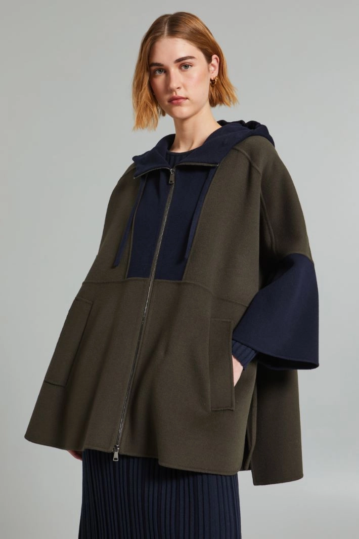 Slit-detailed jacket - MILITARY GREEN BLUE