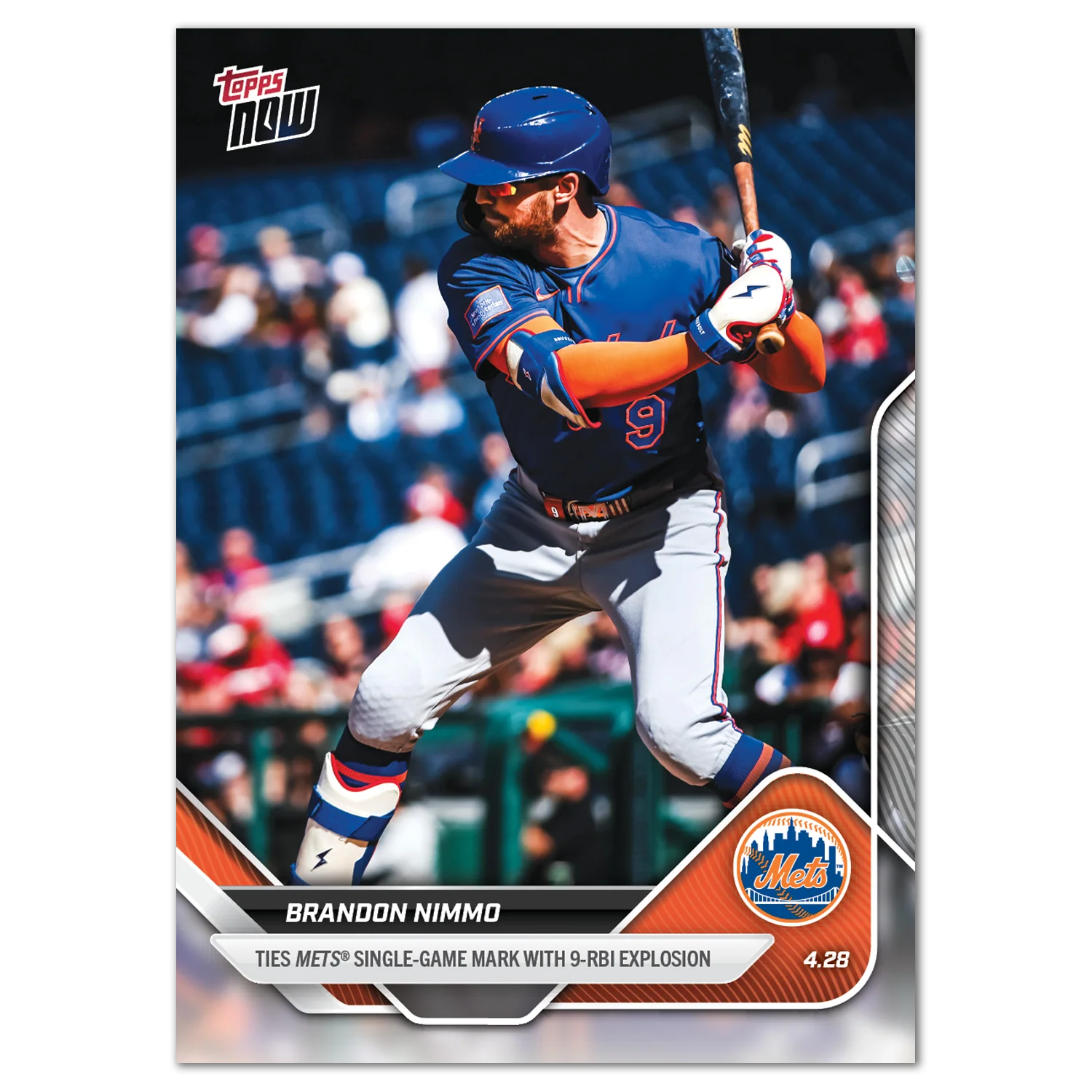 Brandon Nimmo - 2025 MLB Topps NOW® - Card 117 - LOOK FOR AUTOS