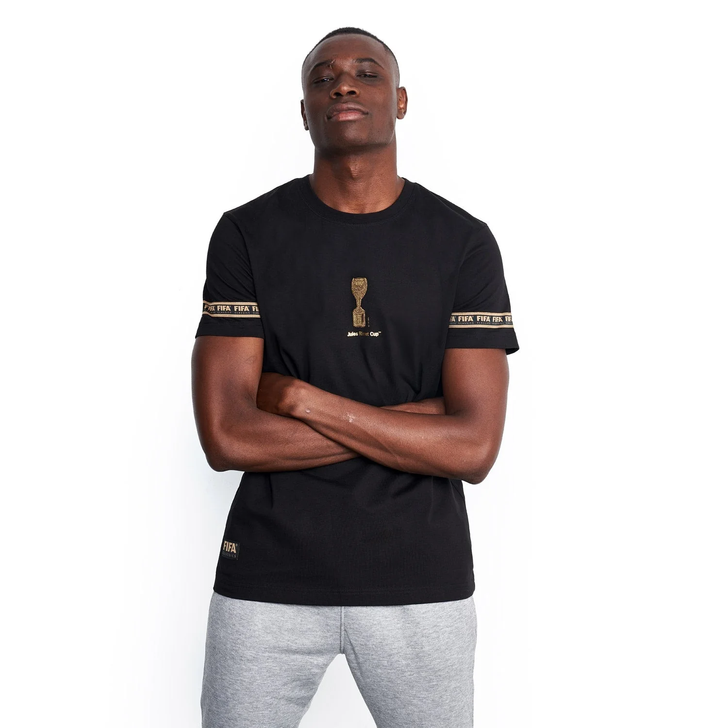 World football competition Classics Premium Jacquard Cuff Jules Rimet Trophy T-Shirt - Unisex