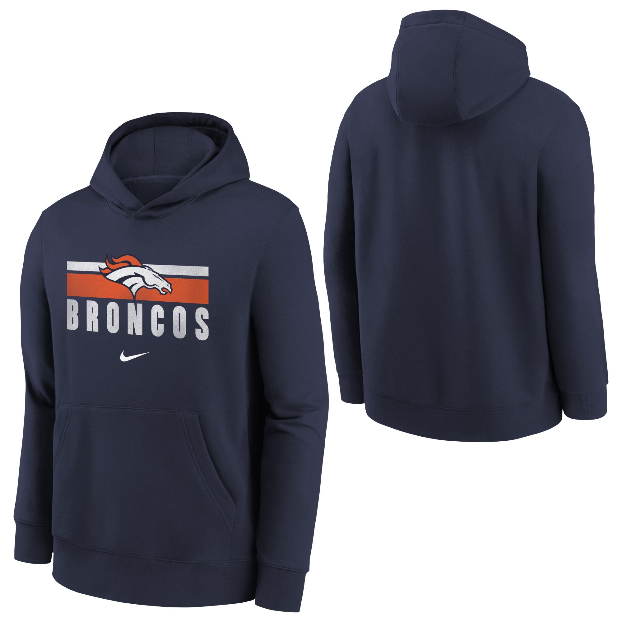 Denver Broncos NFL Team Stripes Nike Club Hoodie (YOUTH)