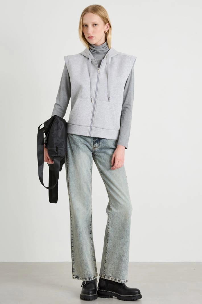 Compact jersey gilet - LIGHT GREY