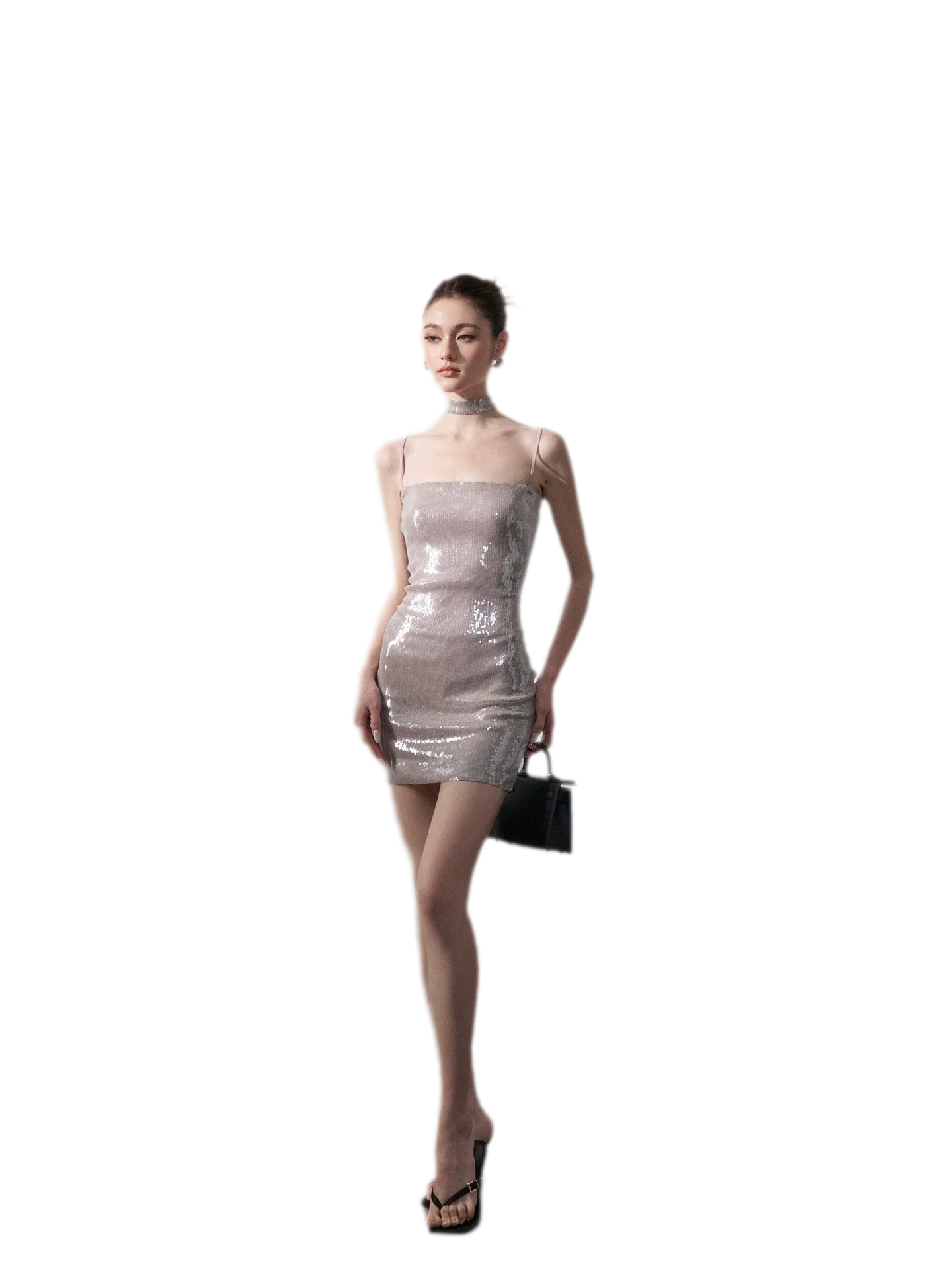 Sequin Choker Mini Dress