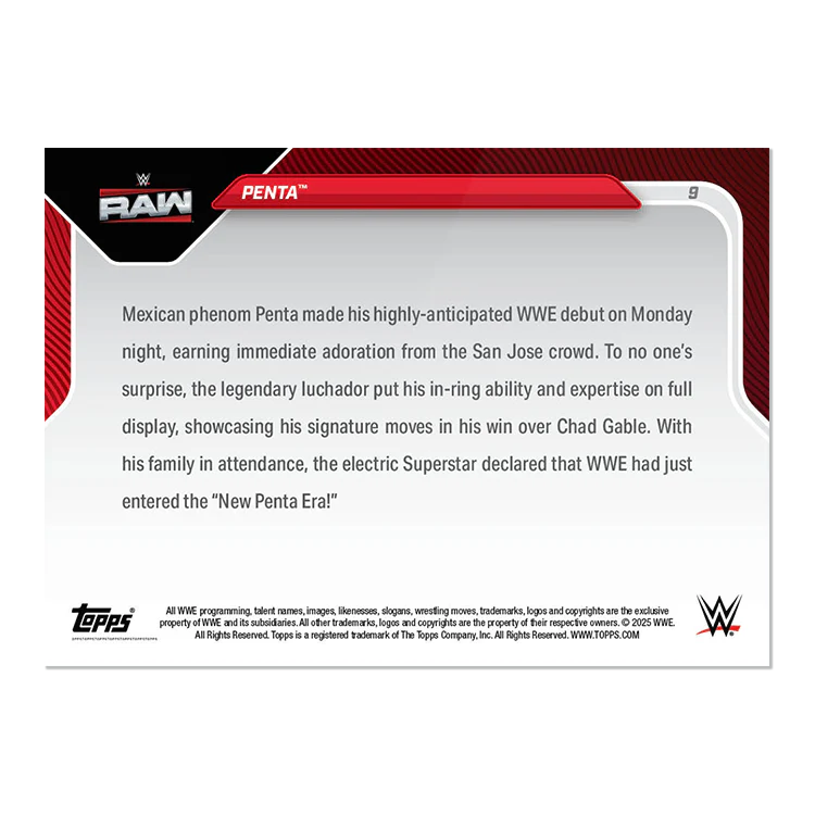 Penta - 2025 WWE Topps NOW® Card 9