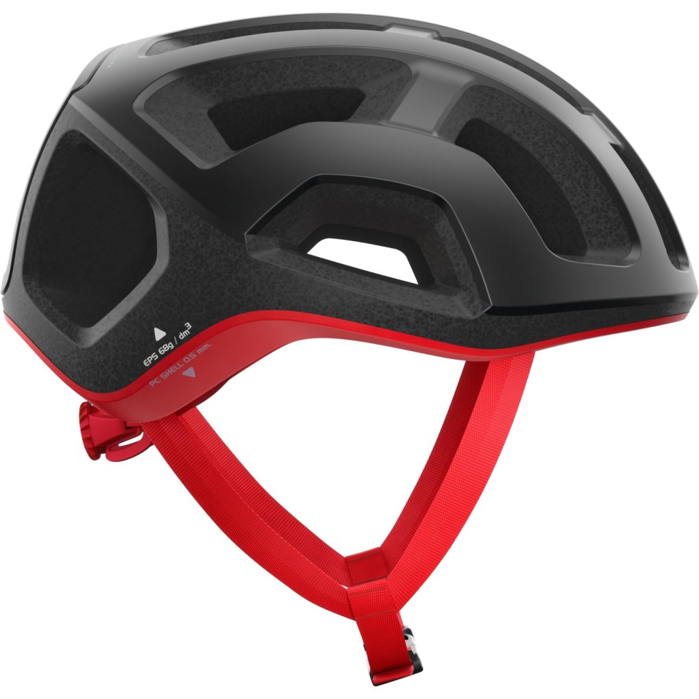 POC Ventral Lite Helmet - 8639 Uranium Black/Prismane Red Matt