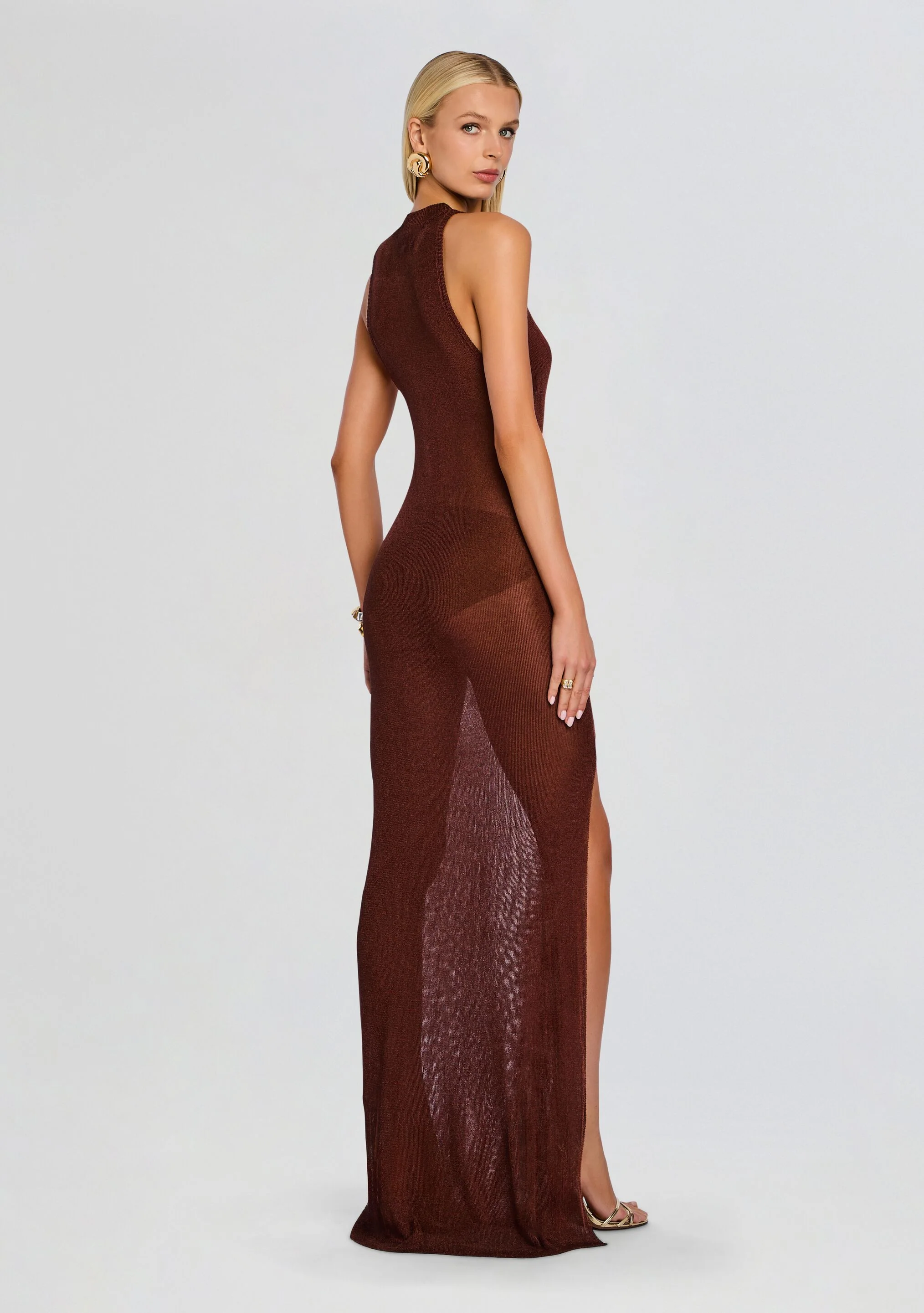 Henne Metallic Knit Maxi Dress