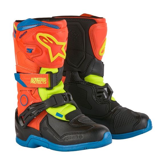 Bottes cross Alpinestars TECH 3S KIDS - BLACK WHITE - Orange / BleuRef : AP11048
