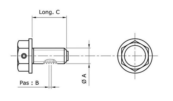 Tecnium drain plug - black aluminum M12x1.5x13Ref: Te00490A / 1009722