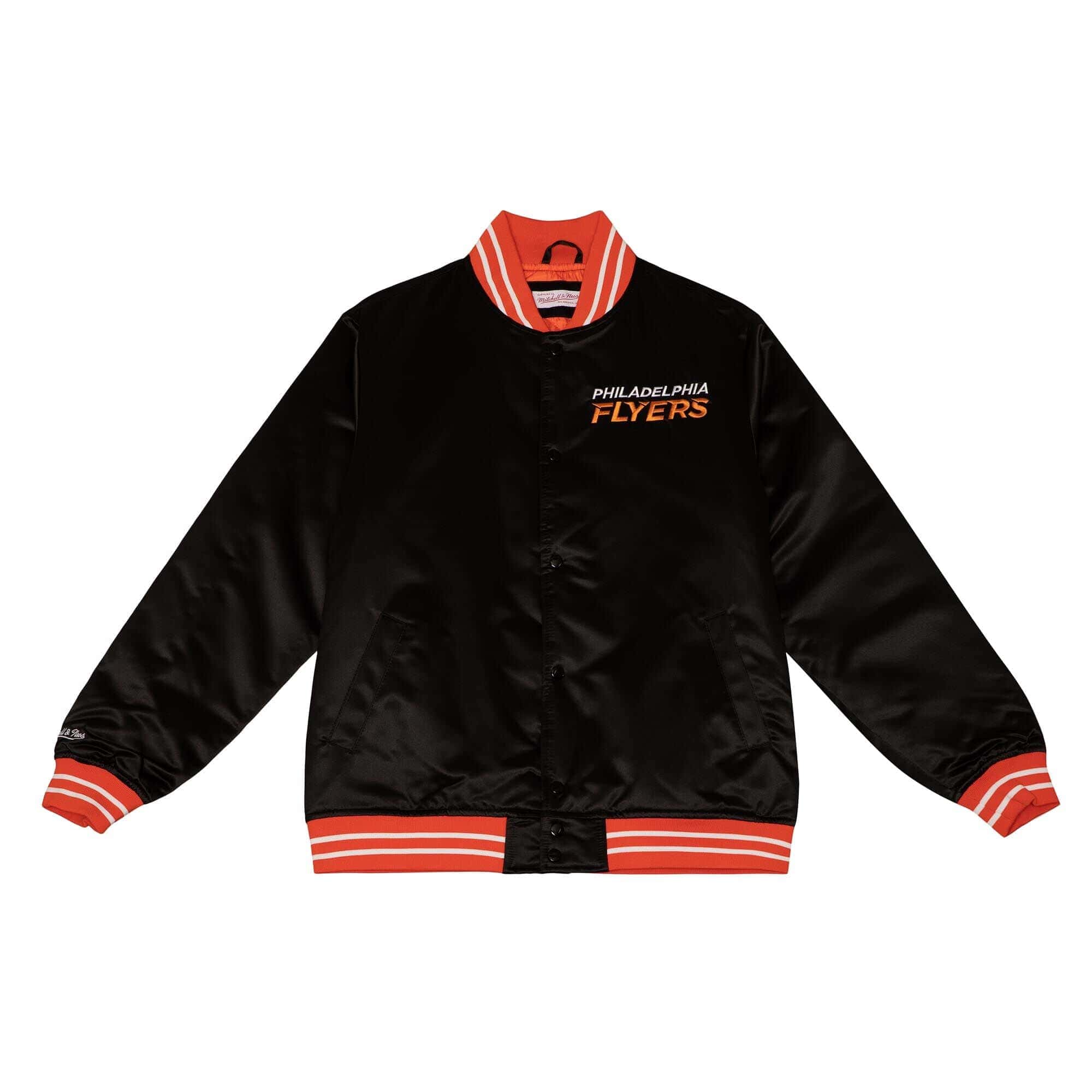 Philadelphia Flyers Heavyweight Satin Mitchell & Ness NHL Jacket Black