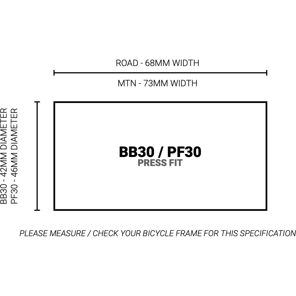 Praxis Works M30-Thru Road Bottom Bracket - BB30/PF30-68-M30-Thru