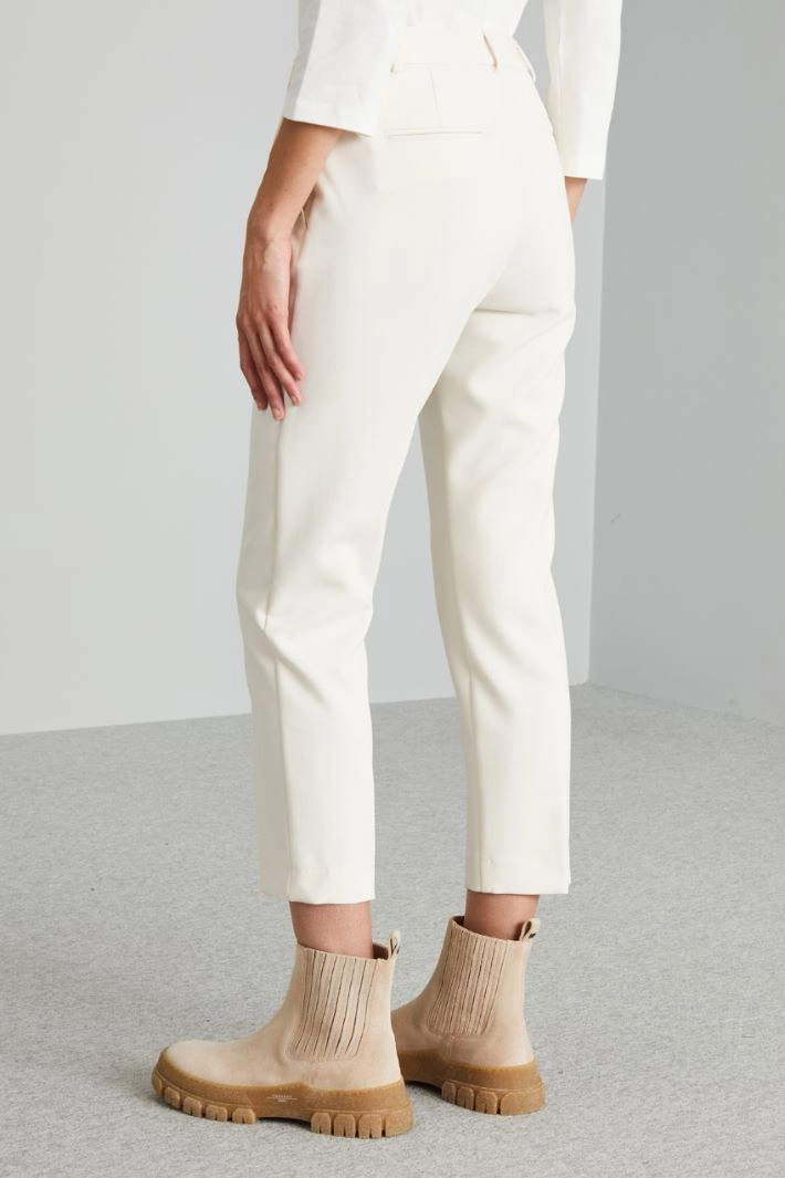 Canvas cigarette trousers - MILK