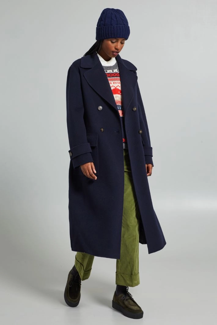 Cable-knit beanie hat - NIGHT BLUE