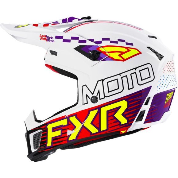 Casque cross FXR CLUTCH RACE DIV 2026 - Blanc / VioletRef : FXR1759