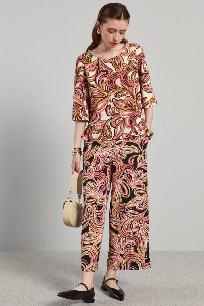 Asymmetrical sable blouse - PINK YELLOW CREAM