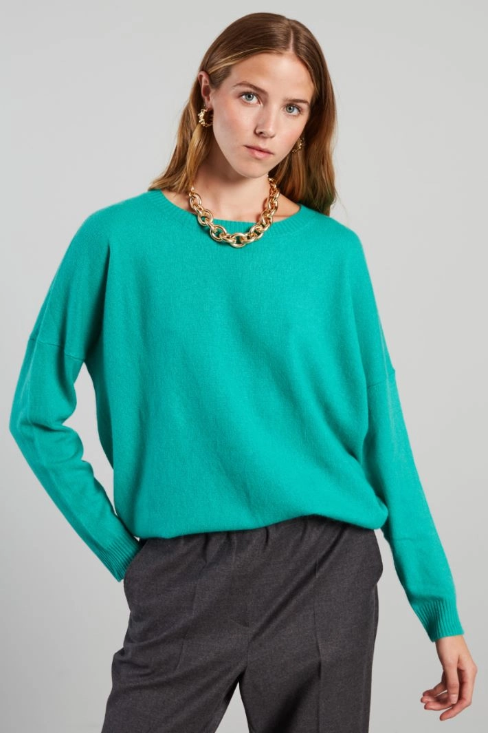Wool and cashmere sweater - GREEN MINT