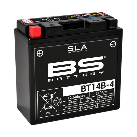 BS Battery SLA YT14B-4 / BT14B-4 Battery - Sealed Acid Type, Maintenance-Free/Ready to UseRef: 321789 / 1080659