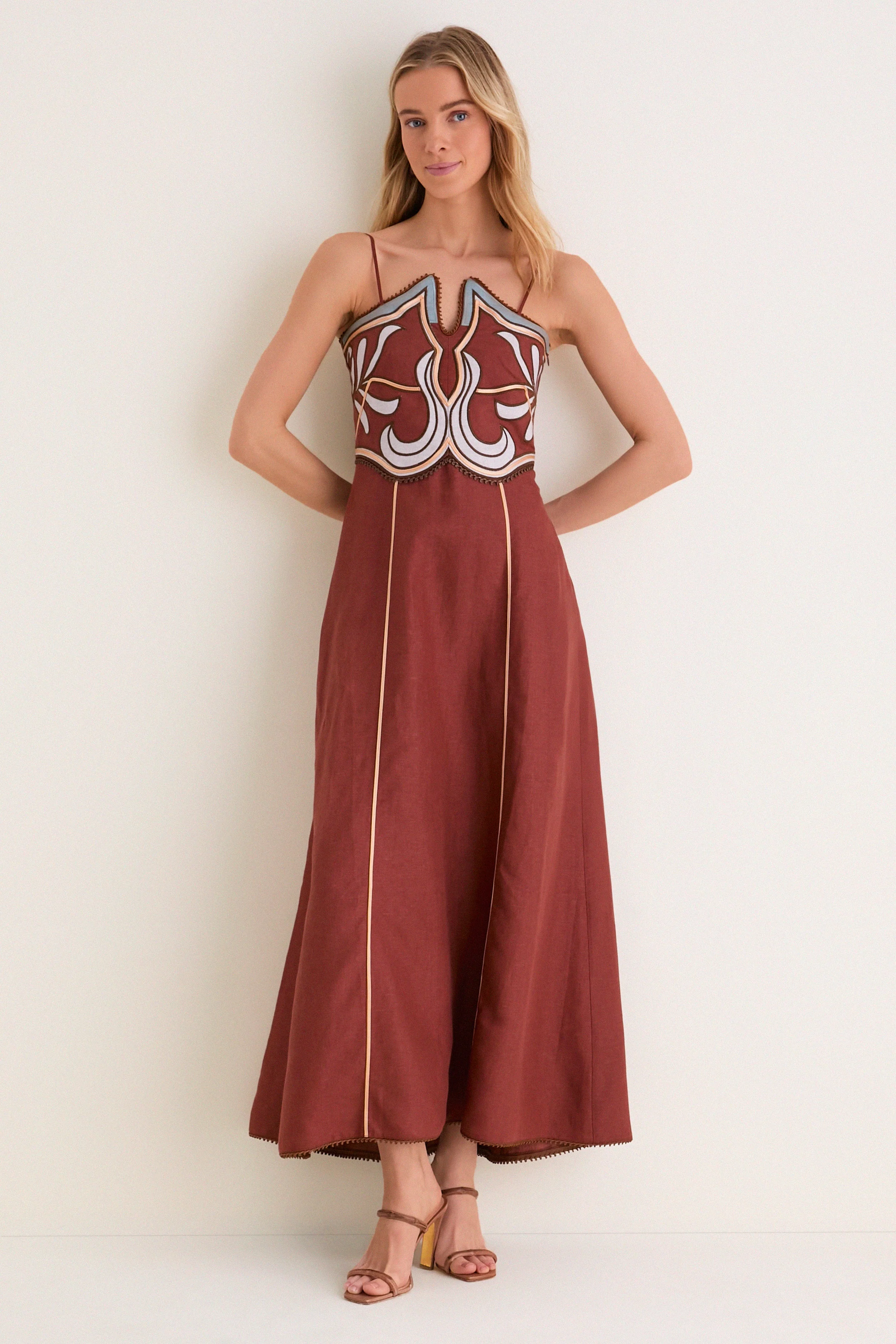 Terracotta Carolina Midi Dress