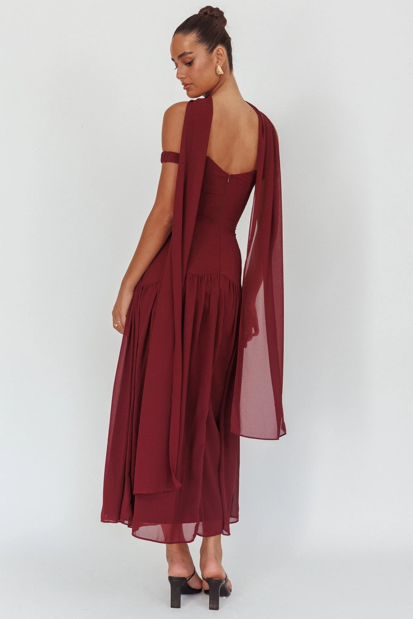 Kaycee Drop Waist Maxi Dress Wine