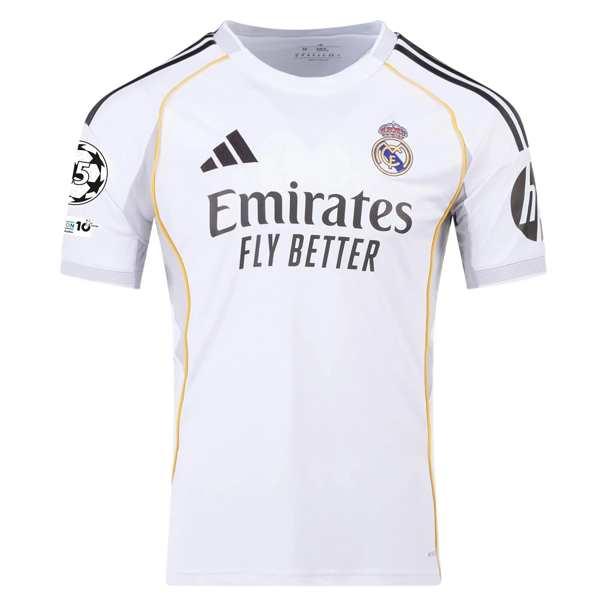 Vini Jr. Real Madrid 25/26 Home Jersey w/ Champions League Patches (White)