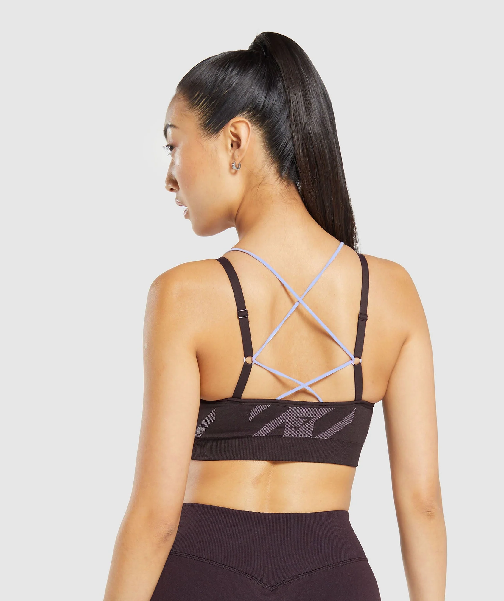 Apex Limit Seamless Ruched Sports Bra Plum Brown/Powder Lilac