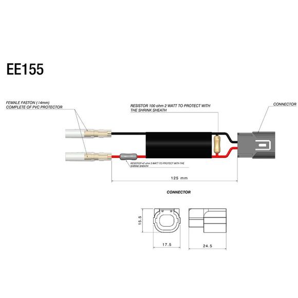 Rizoma wiring resistance kit for turn signalsRef: RZ0935 / EE155H