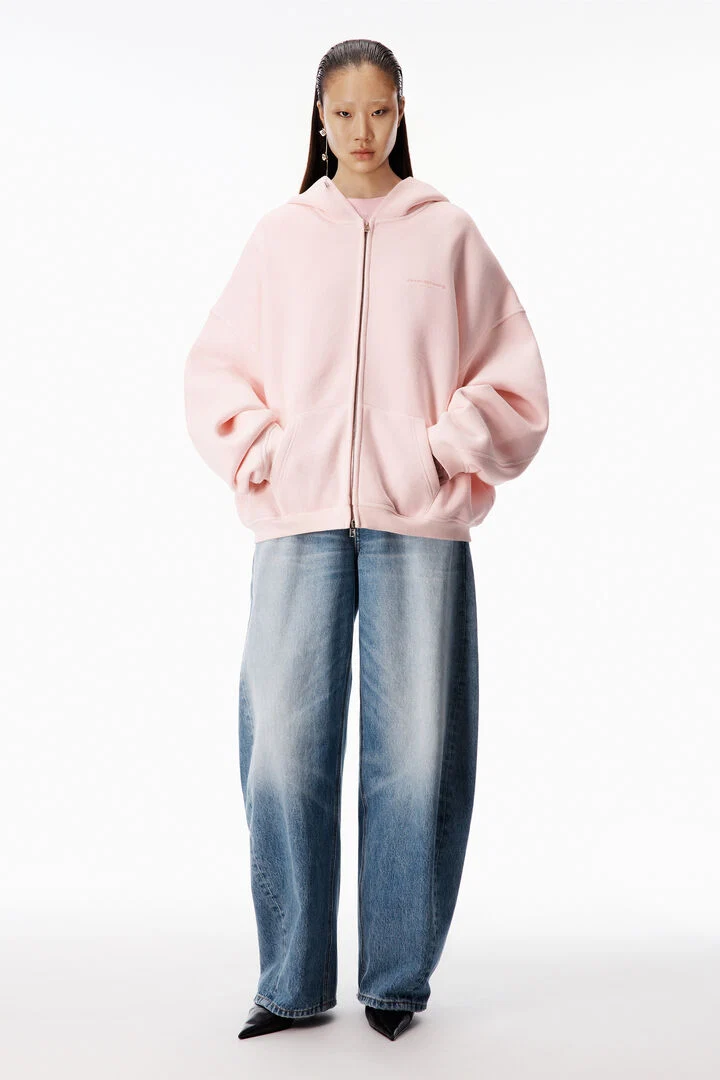 all-over crystal zip up hoodie