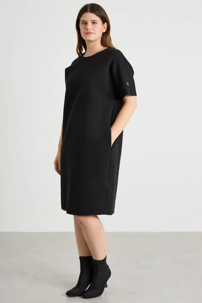 Compact jersey dress - BLACK