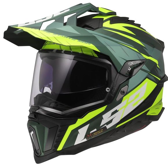 Casque intégral LS2 MX701 EXPLORER SPIRE - Vert / JauneRef : LS0887