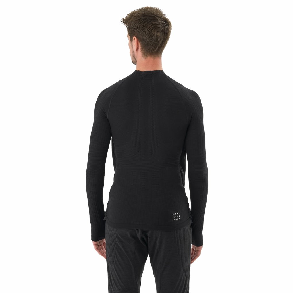 Compressport Hurricane Windproof Seamless Half Zip Top Men - black