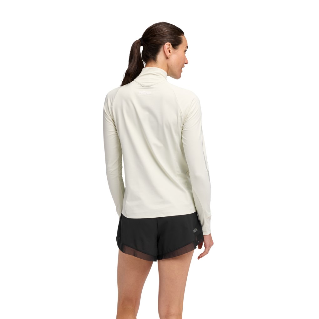 Hoka GlideTech Quarter Zip Shirt Women - truffle salt