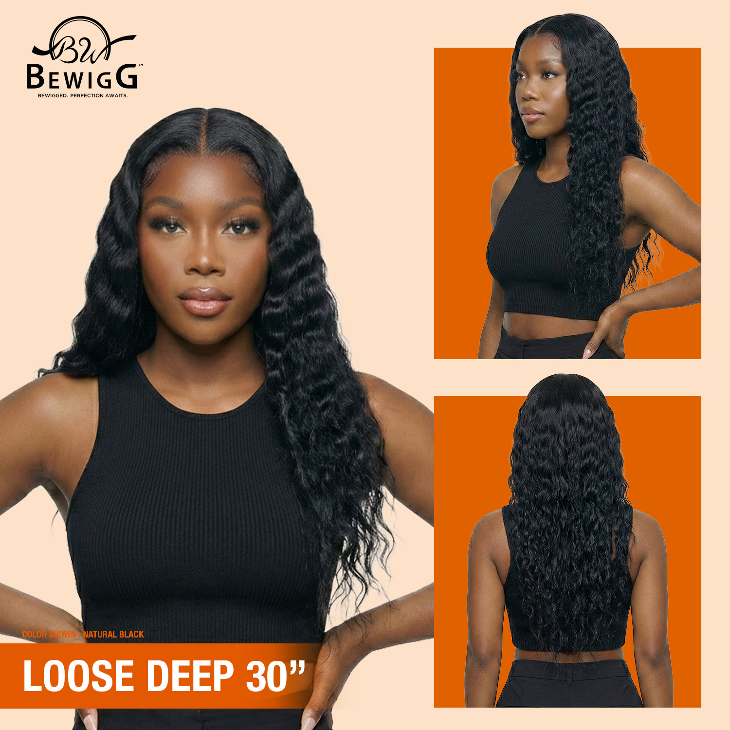 Virgin Remy Human Hair HD Transparent Lace Front Wig Loose Deep Wave 30