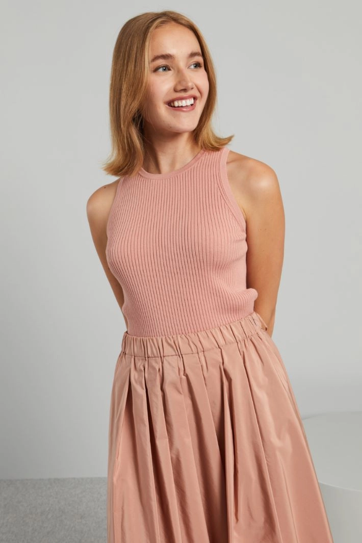 Fitted ribbed top - PINK