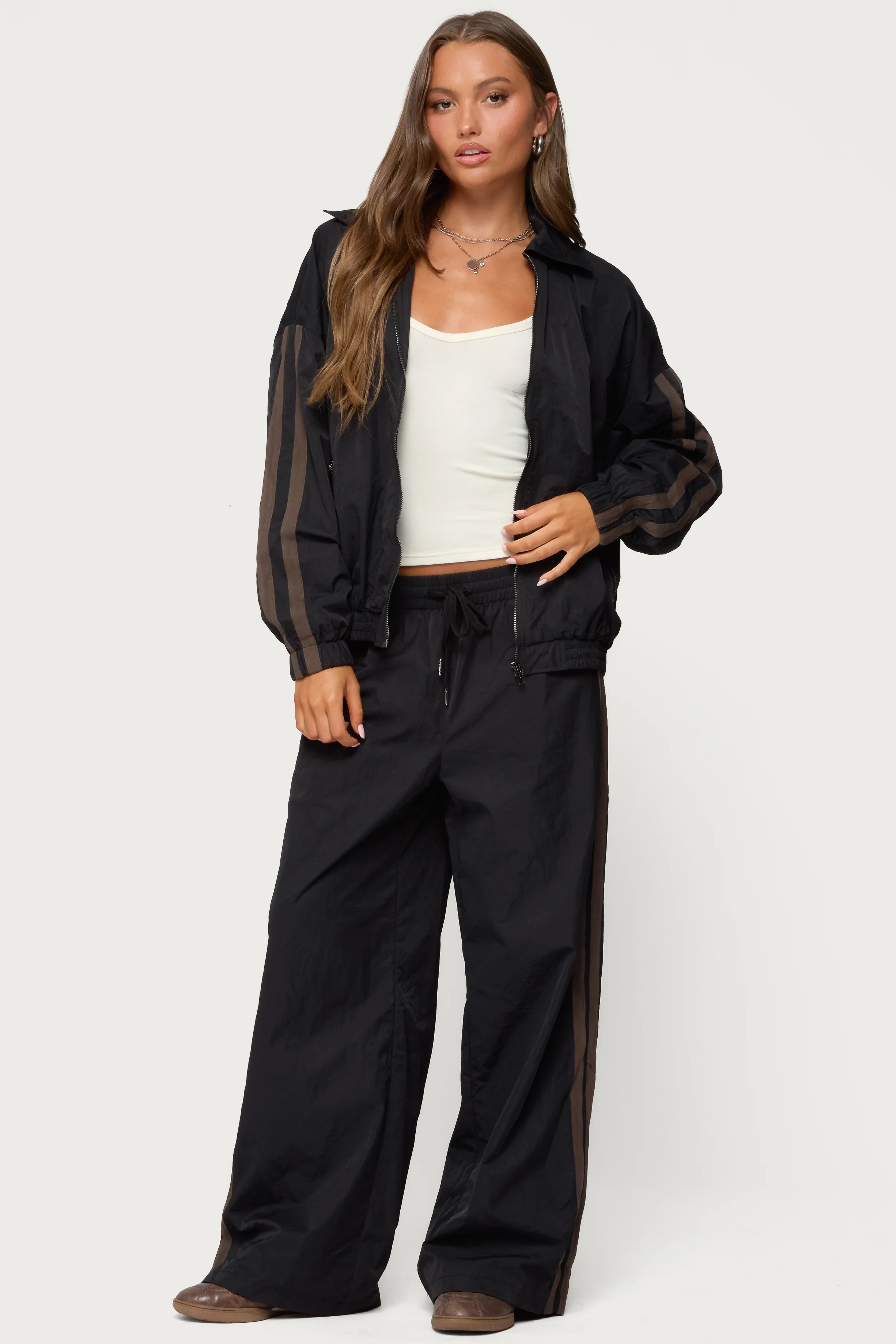 Kieran Stripey Nylon Track Jacket