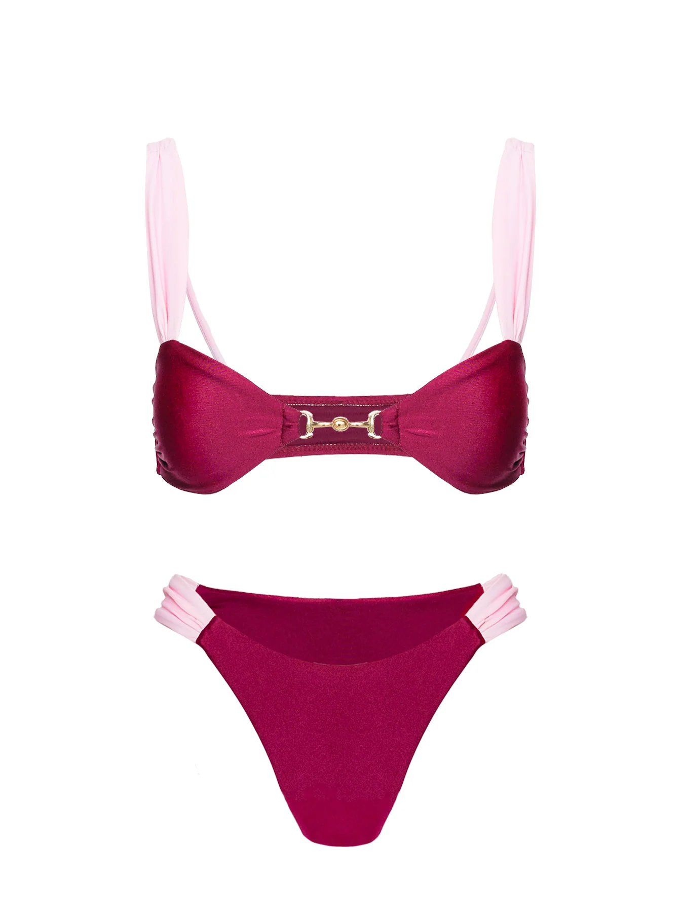 Siamese Bikini Top Red / Pink