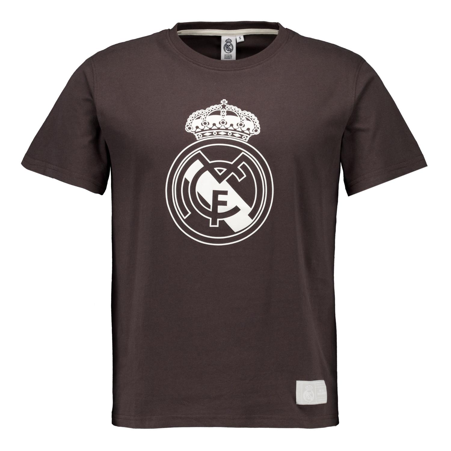 Mens Color Crest T-Shirt Washed Black Real Madrid