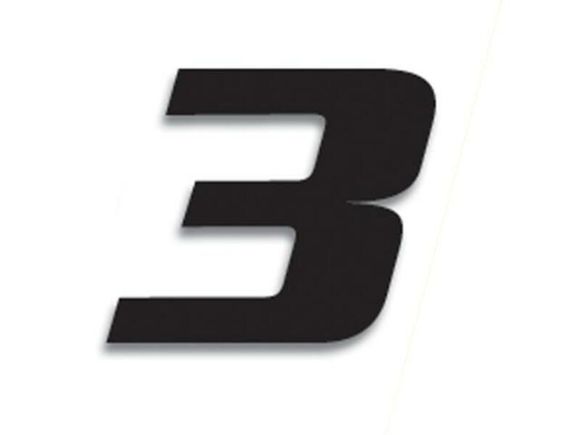 Blackbird #3 Racing Numbers 20x25cm Black UniversalRef: Bc00654A / 1084257005