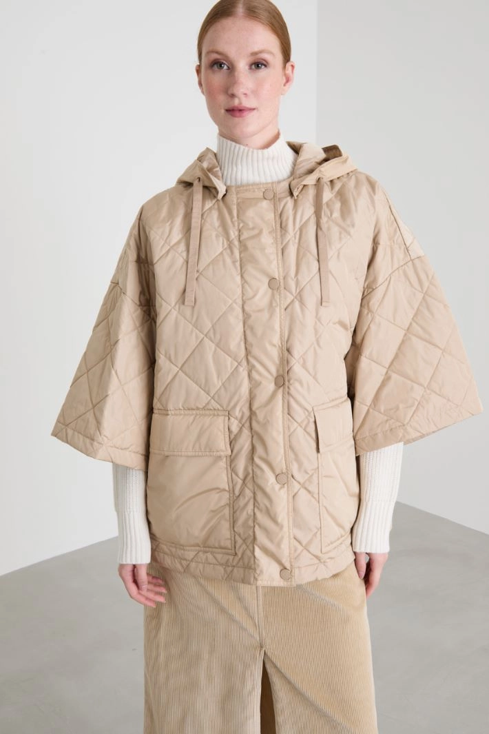 Water-repellent taffeta cape - BEIGE