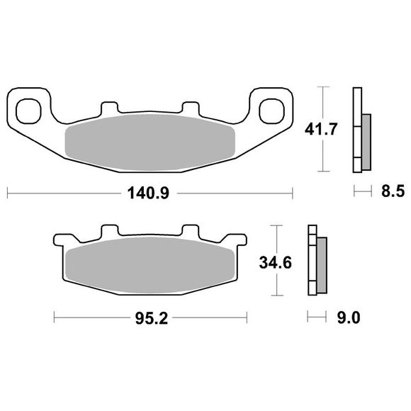 SBS 597LS Sinter Sintered Metal rear brake padsRef: 597HS / 597040