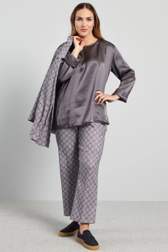 Jacquard trousers - LILAC BLACK ICE
