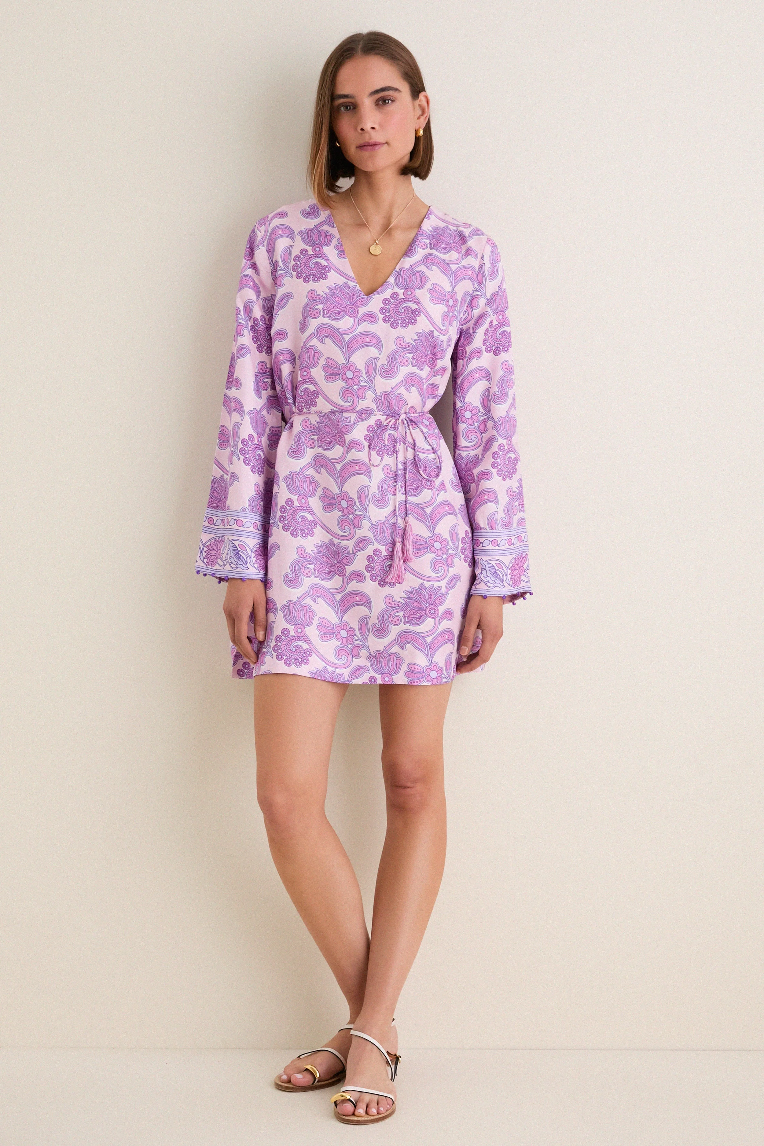 Brocade Amethyst Jaya Mini Dress
