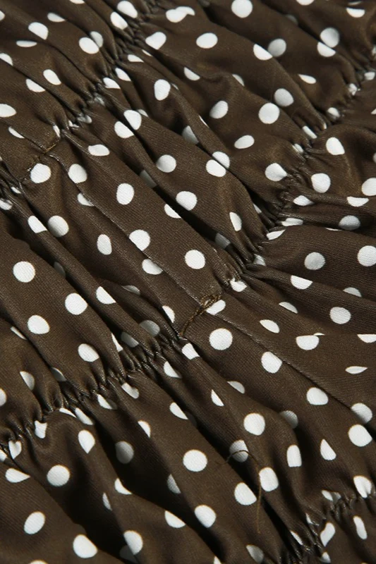 Ruched Polka Dot Bikini Set