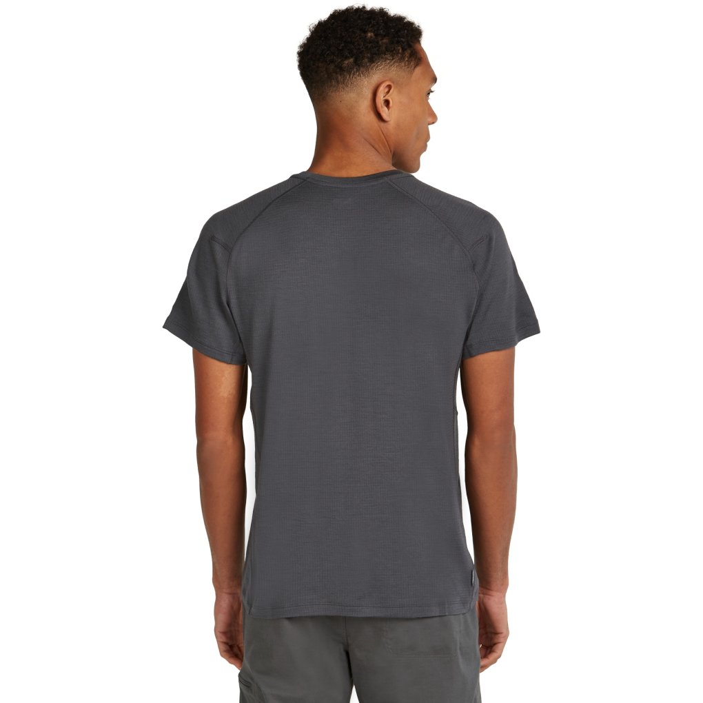 Icebreaker Merino 200 Waffle Elevation Short Sleeve Tee Men - Obsidian