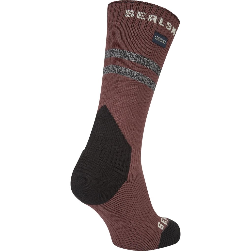 SealSkinz Runton Waterproof Cold Weather Mid Length Socks with Hydrostop - Burgundy