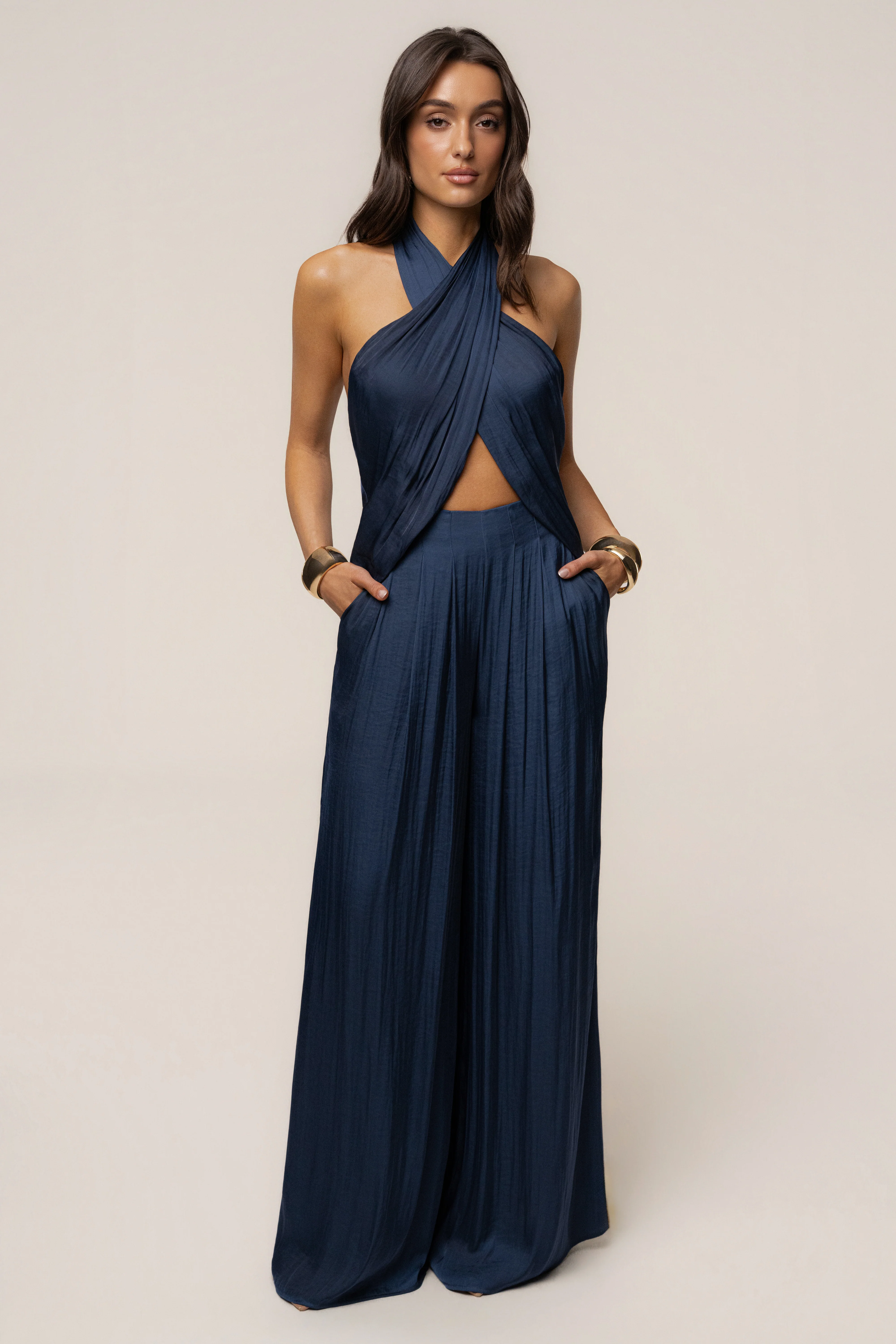 Blue Core Form Pleated Trouser