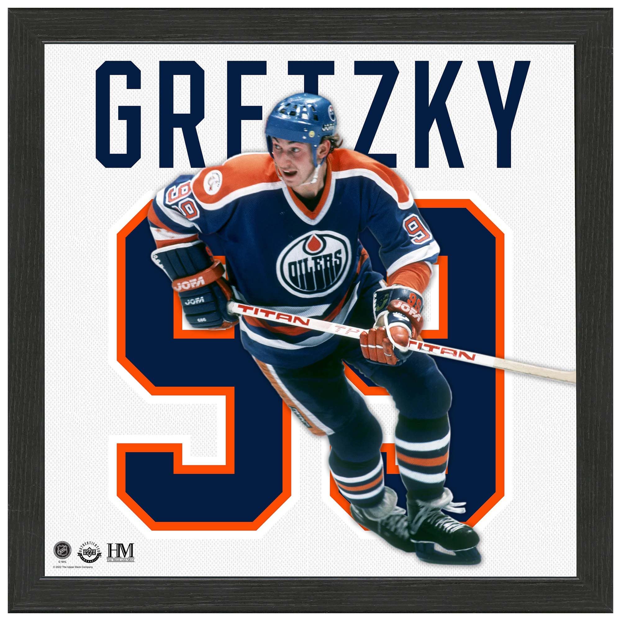Wayne Gretzky #99 Edmonton Oilers Impact Jersey Framed NHL Photo